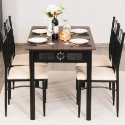Tangkula 5 Pieces Dining Table and Chairs Set