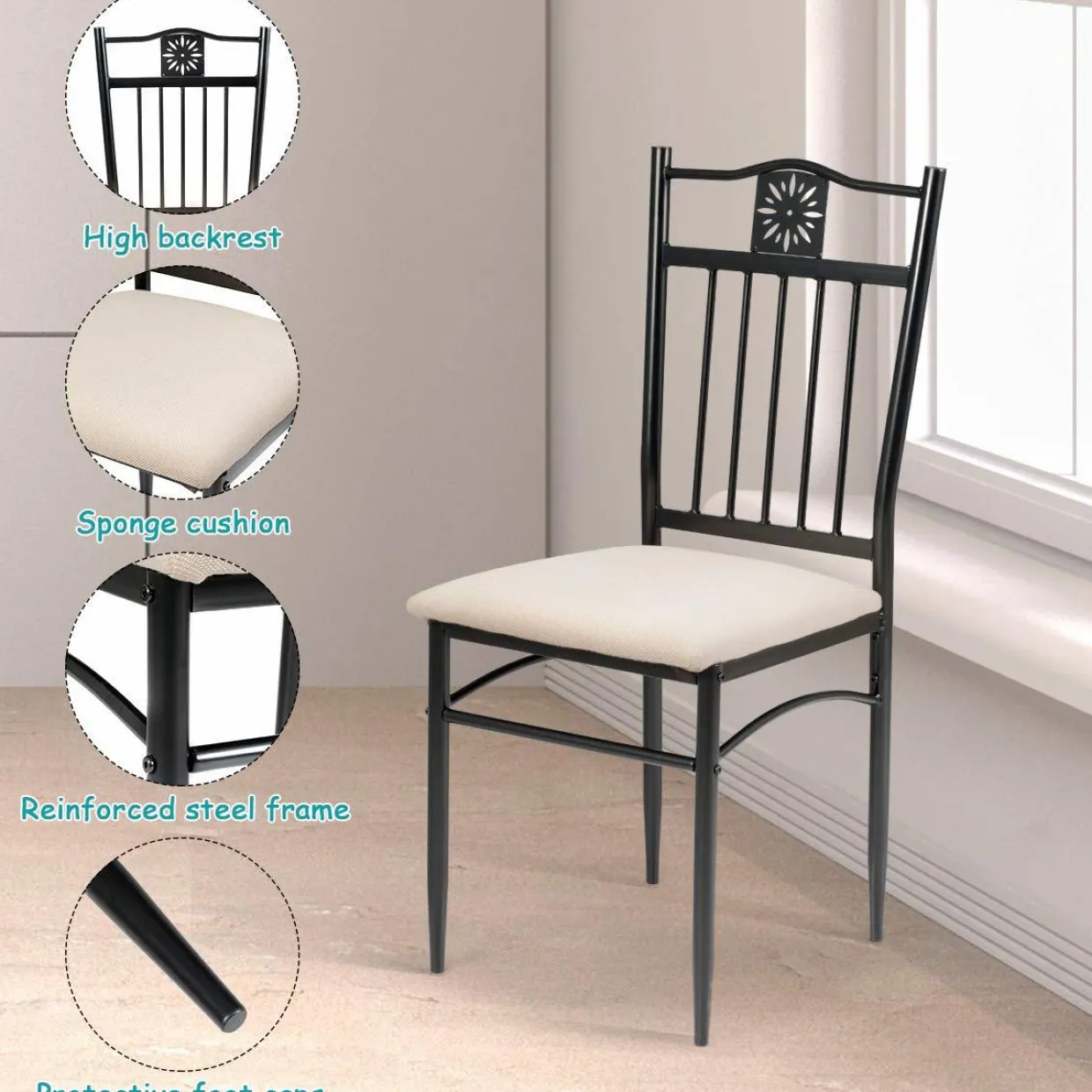 Tangkula 5 Pieces Dining Table and Chairs Set