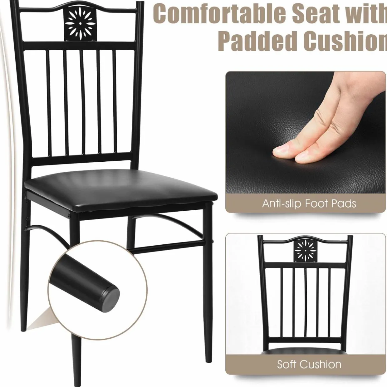Tangkula 5 Pieces Dining Table and Chairs Set