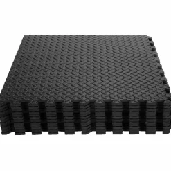 Tangkula 12 Pieces EVA Exercise Floor Mats with Border, 1/2" Interlocking Soft Foam Puzzle Play Mats