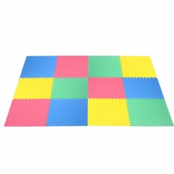 Tangkula 12 Pieces EVA Exercise Floor Mats with Border, 1/2