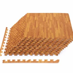 Tangkula 12 Pieces EVA Foam Puzzle Exercise Mat with Border, 3/8" Thick Interlocking Floor Mats Exercise Equipment Mats