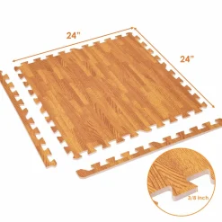 Tangkula 12 Pieces EVA Foam Puzzle Exercise Mat with Border, 3/8