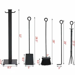 Tangkula 5 Pieces Fireplace Tools