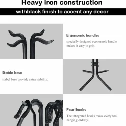 Tangkula 5 Pieces Fireplace Tools Wrought Iron Toolset 4 Tools & Decor Holder Indoor Outdoor Tong