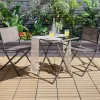Tangkula 3 Pieces Folding Patio Bistro Set, Outdoor Furniture Set for Garden Porch Backyard Poolside