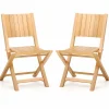 Tangkula 2/4 Pieces Folding Patio Chairs(Slat Back)