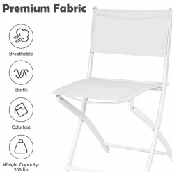 Tangkula 3 Pieces Folding Patio Bistro Set, No Assembly Required
