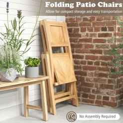 Tangkula 2/4 Pieces Folding Patio Chairs(Sun Back)