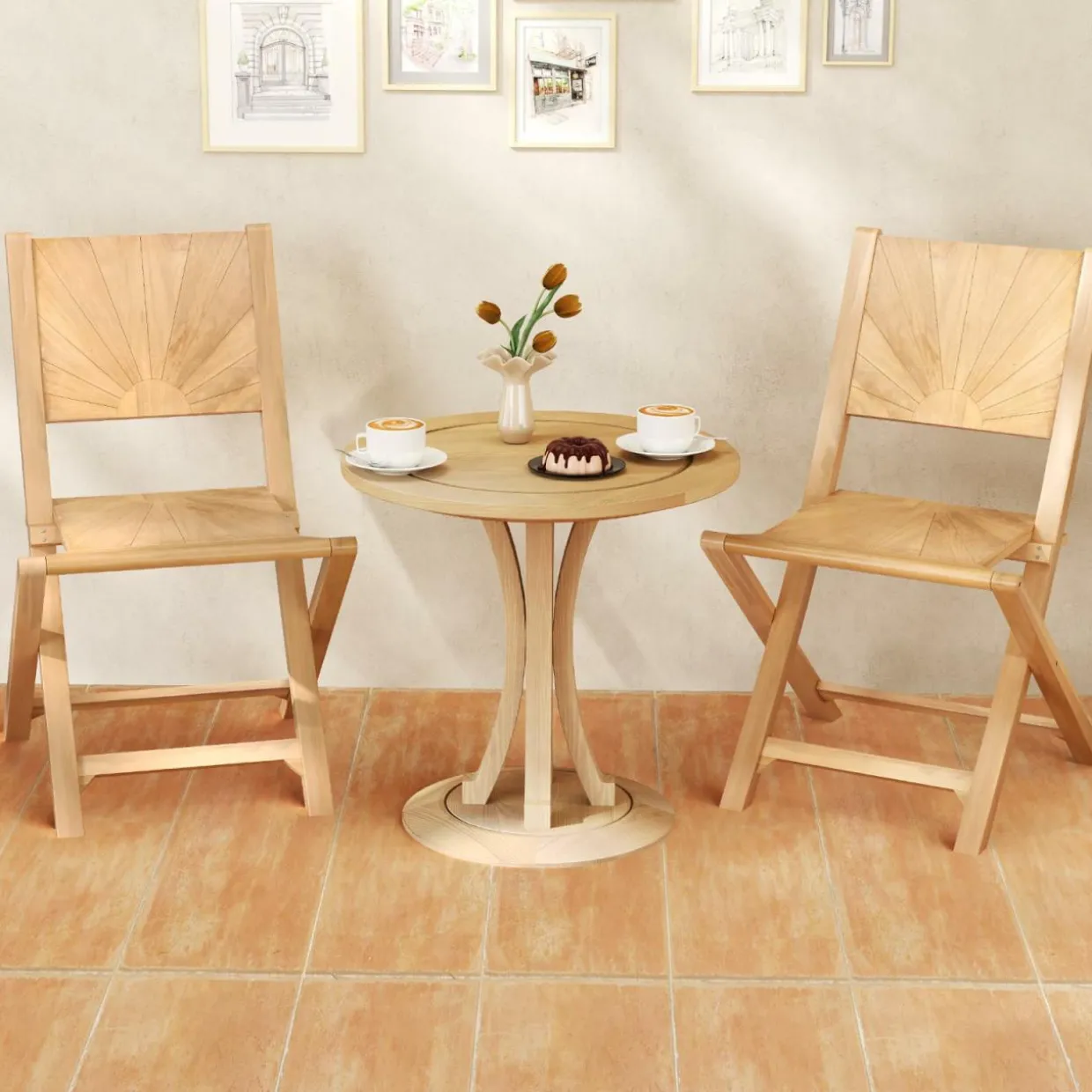 Tangkula 2/4 Pieces Folding Patio Chairs(Sun Back)