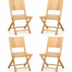 Tangkula 2/4 Pieces Folding Patio Chairs(Slat Back)