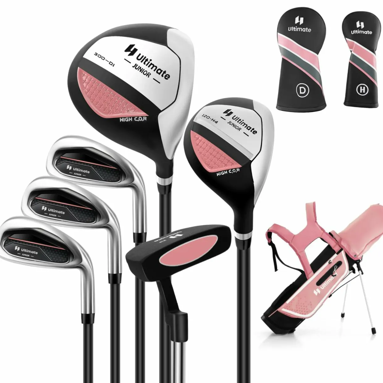 Tangkula 7 Pieces Junior Golf Club Set for Kids Age 11-13 Right Hand, Children