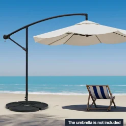 Tangkula 4 Pieces 185lbs Cantilever Offset Patio Umbrella Base, Water & Sand Filled Heavy Duty Outdoor Umbrella Stand