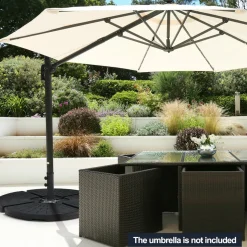 Tangkula 4 Pieces 185lbs Cantilever Offset Patio Umbrella Base, Water & Sand Filled Heavy Duty Outdoor Umbrella Stand