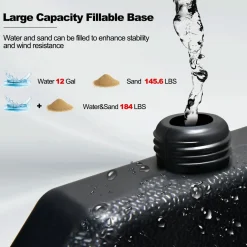 Tangkula 4 Pieces 185lbs Cantilever Offset Patio Umbrella Base, Water & Sand Filled Heavy Duty Outdoor Umbrella Stand