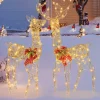 Tangkula 2 Pieces Lighted Christmas Reindeer Family Set with 230 LED Lights