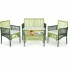 Tangkula 4 Pieces Outdoor Rattan Chair Set for Backyard, Poolside, Balcony