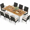 Tangkula 9 Pieces Outdoor Patio Dining Set
