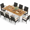 Tangkula 9 Pieces Outdoor Patio Dining Set