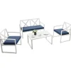Tangkula 4 Pieces Outdoor Conversation Set