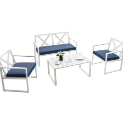 Tangkula 4 Pieces Outdoor Conversation Set