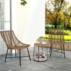 Tangkula 3 Pieces Outdoor Furniture Set with Pet House