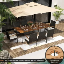 Tangkula 9 Pieces Outdoor Patio Dining Set