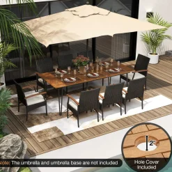 Tangkula 9 Pieces Outdoor Patio Dining Set