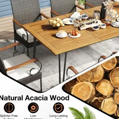 Tangkula 9 Pieces Outdoor Patio Dining Set