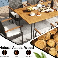 Tangkula 9 Pieces Outdoor Patio Dining Set