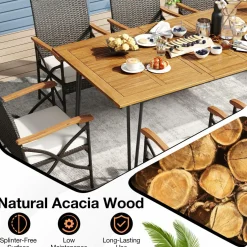 Tangkula 9 Pieces Outdoor Patio Dining Set