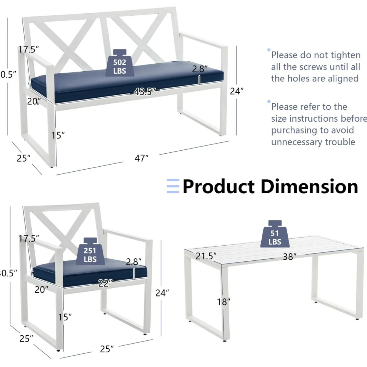 Tangkula 4 Pieces Outdoor Conversation Set