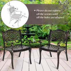 Tangkula 2 Pieces Outdoor Bistro Dining Chair Set
