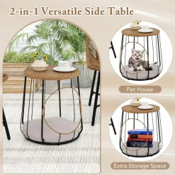 Tangkula 3 Pieces Outdoor Furniture Set with Pet House