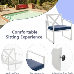 Tangkula 4 Pieces Outdoor Conversation Set
