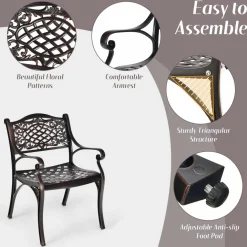 Tangkula 2 Pieces Outdoor Bistro Dining Chair Set