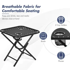Tangkula 3 Pieces Outdoor Zero Gravity Chair Set, Folding Reclining Lounge Chair with Adjustable Backrest