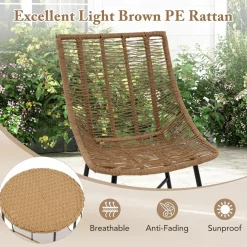 Tangkula 3 Pieces Outdoor Furniture Set with Pet House