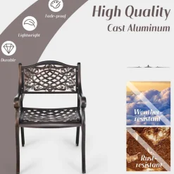 Tangkula 2 Pieces Outdoor Bistro Dining Chair Set