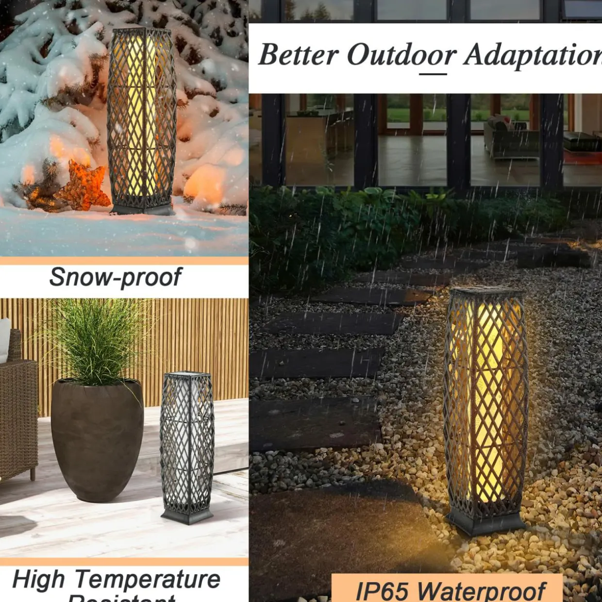 Tangkula 2 Pieces Outdoor Solar Powered Floor Lamps