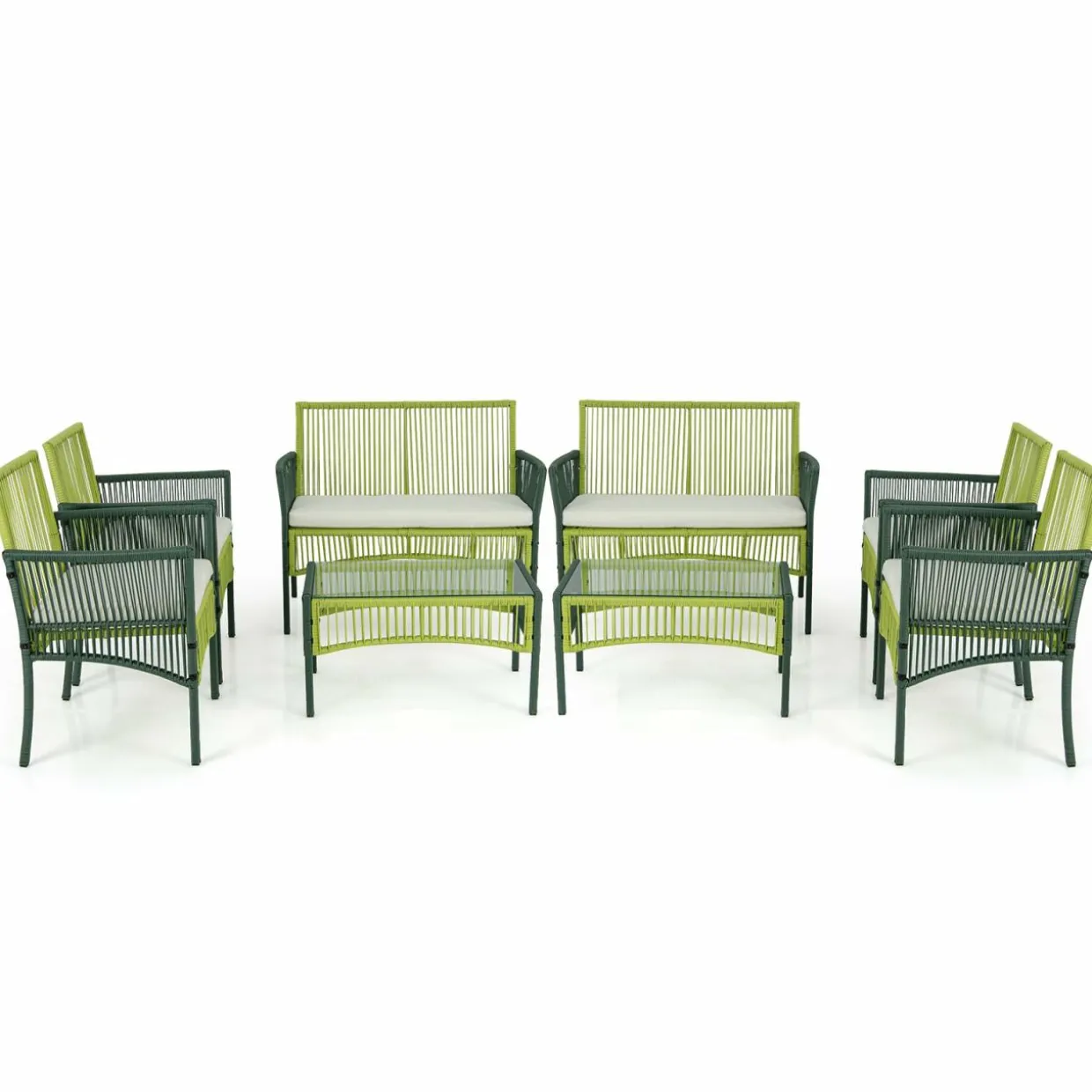 Tangkula 4 Pieces Outdoor Rattan Chair Set for Backyard, Poolside, Balcony