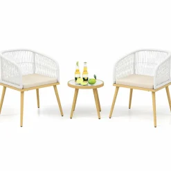 Tangkula 3 Pieces Patio Bistro Set