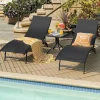 Tangkula 2 Pieces Patio Chaise Lounge Set, Foldable and Stackable Lounger Chairs