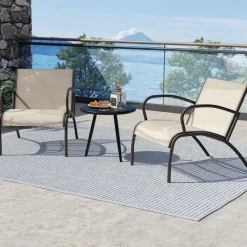 Tangkula 3 Pieces Patio Chair Set