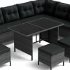 Tangkula 7 Pieces Patio Dining Furniture Set, Outdoor PE Rattan Sectional Sofa Set with Soft Cushions