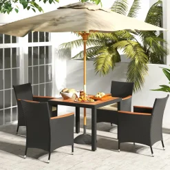 Tangkula 5 Pieces Patio Dining Table Set for 4