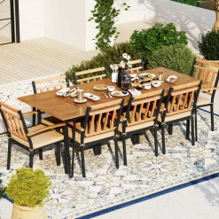 Tangkula 9 Pieces Patio Dining Set