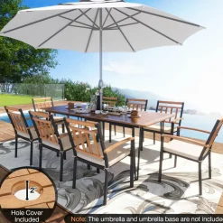 Tangkula 9 Pieces Patio Dining Set