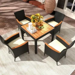 Tangkula 5 Pieces Patio Dining Table Set for 4