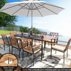 Tangkula 9 Pieces Patio Dining Set, Outdoor Furniture Set w/ 8 Chairs